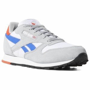 Adidasy Dziecięce Reebok Classic Leather Białe/Szare/Pomarańczowe PL 61AJCBD